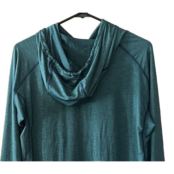 NRS Women's XL UPF 50 Long Sleeve Heathered Dark Green Silkweight Hoodie - Picture 5 of 7